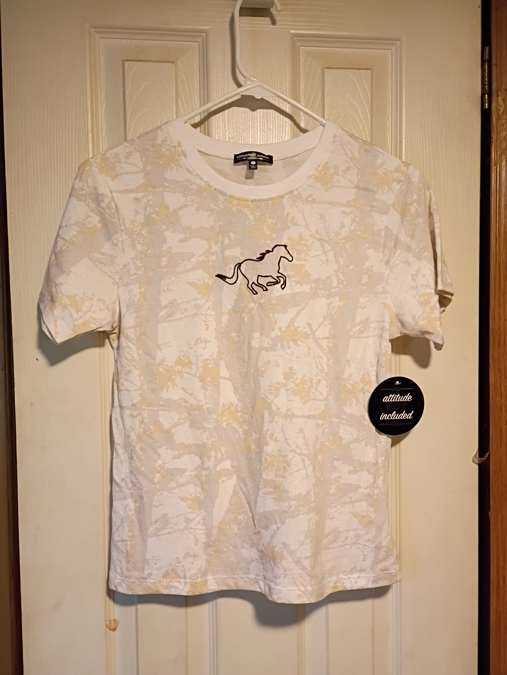 Attitude Included White & Tan Short Sleeve Graphic Tee